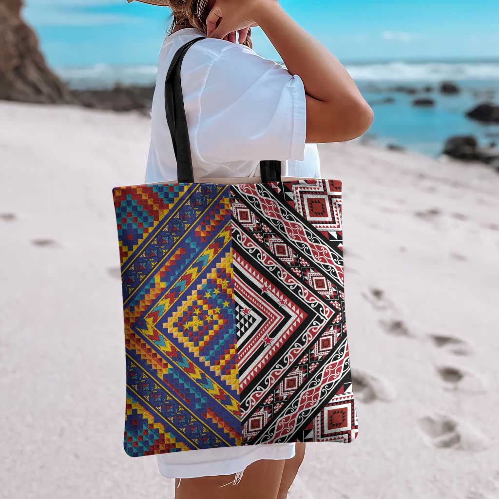 Tuvaluan and New Zealand Culture Tote Bag The Art of Kolose and Taniko - Aussie Hoodie