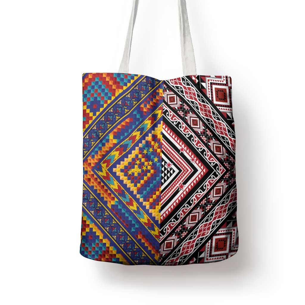 Tuvaluan and New Zealand Culture Tote Bag The Art of Kolose and Taniko - Aussie Hoodie