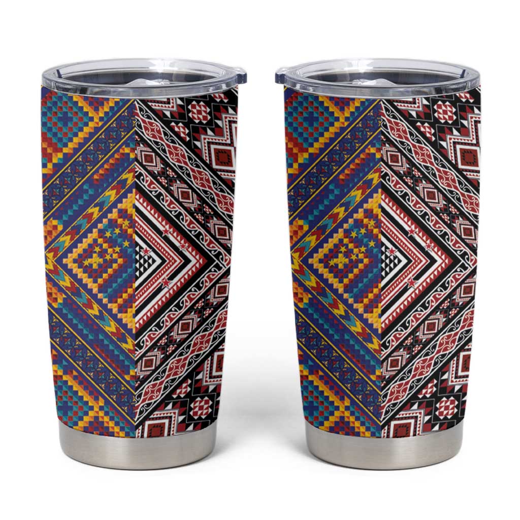Tuvaluan and New Zealand Culture Tumbler Cup The Art of Kolose and Taniko - Aussie Hoodie