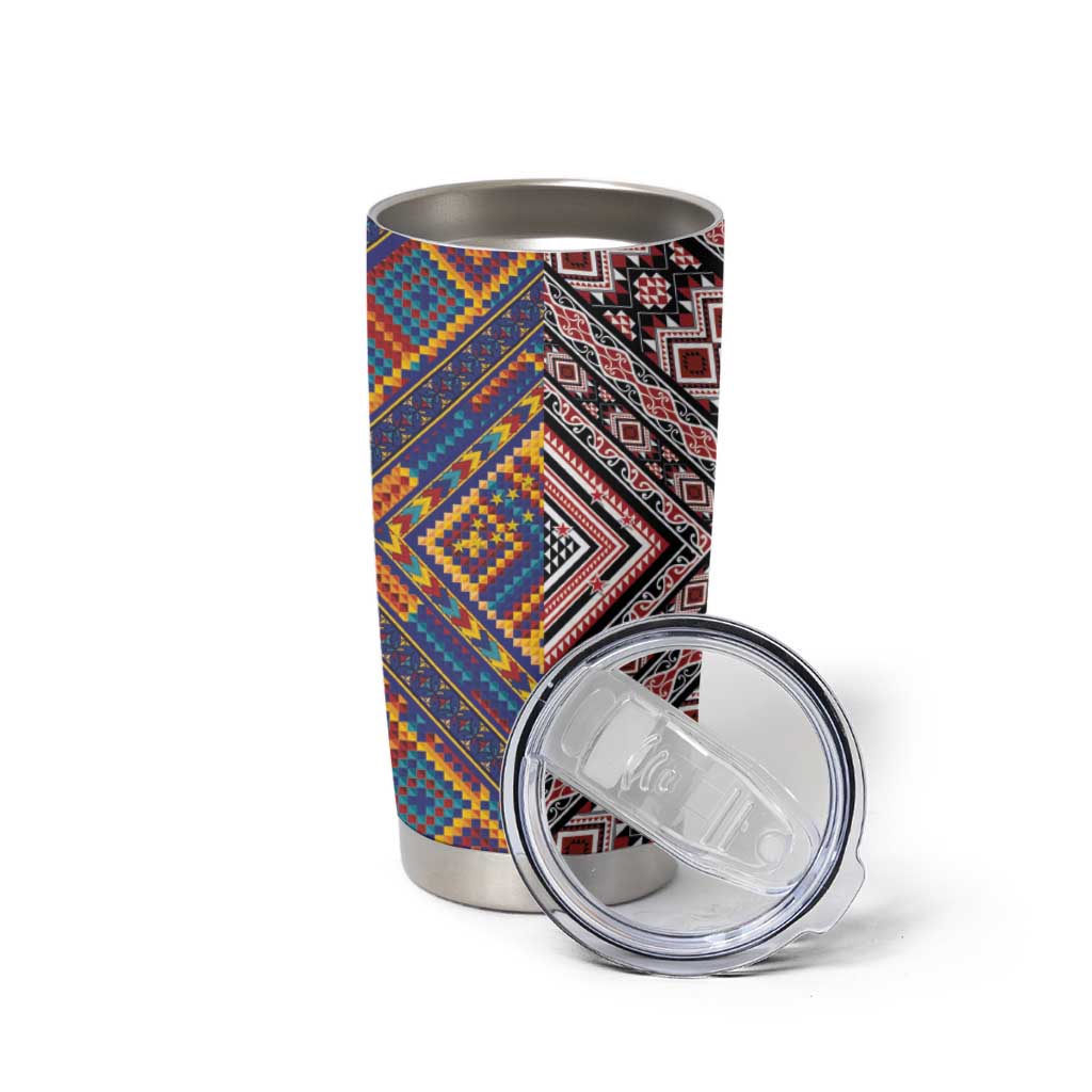 Tuvaluan and New Zealand Culture Tumbler Cup The Art of Kolose and Taniko - Aussie Hoodie