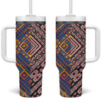 Tuvaluan and New Zealand Culture Tumbler With Handle The Art of Kolose and Taniko - Aussie Hoodie
