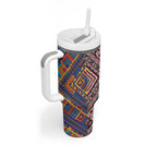 Tuvaluan and New Zealand Culture Tumbler With Handle The Art of Kolose and Taniko - Aussie Hoodie