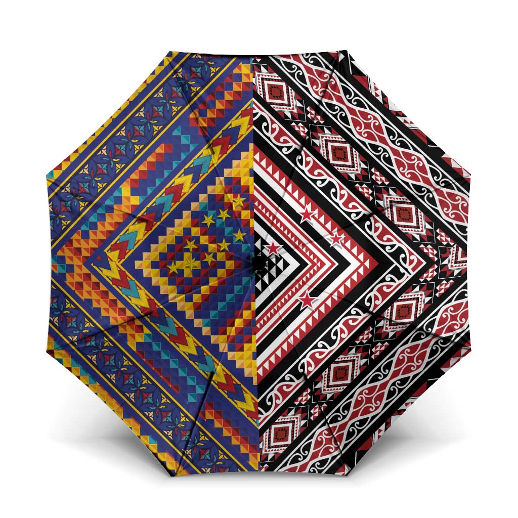 Tuvaluan and New Zealand Culture Umbrella The Art of Kolose and Taniko - Aussie Hoodie