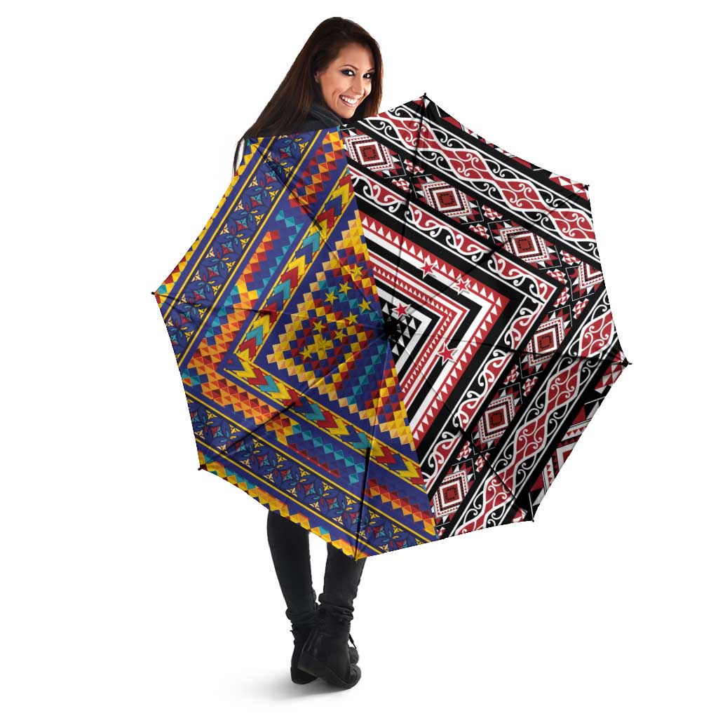 Tuvaluan and New Zealand Culture Umbrella The Art of Kolose and Taniko - Aussie Hoodie