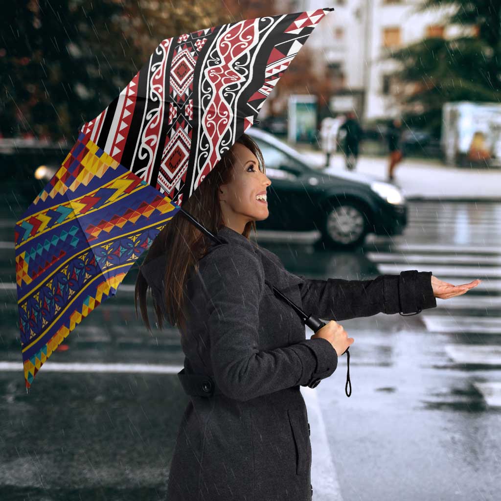Tuvaluan and New Zealand Culture Umbrella The Art of Kolose and Taniko - Aussie Hoodie