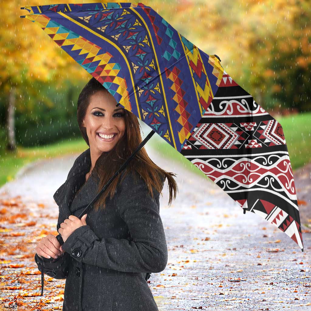Tuvaluan and New Zealand Culture Umbrella The Art of Kolose and Taniko - Aussie Hoodie