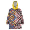Tuvaluan and New Zealand Culture Wearable Blanket Hoodie The Art of Kolose and Taniko - Aussie Hoodie