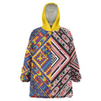 Tuvaluan and New Zealand Culture Wearable Blanket Hoodie The Art of Kolose and Taniko - Aussie Hoodie