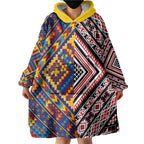 Tuvaluan and New Zealand Culture Wearable Blanket Hoodie The Art of Kolose and Taniko - Aussie Hoodie