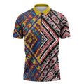 Tuvaluan and New Zealand Culture Zipper Polo Shirt The Art of Kolose and Taniko - Aussie Hoodie