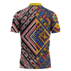 Tuvaluan and New Zealand Culture Zipper Polo Shirt The Art of Kolose and Taniko - Aussie Hoodie