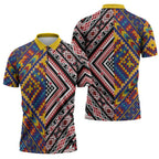 Tuvaluan and New Zealand Culture Zipper Polo Shirt The Art of Kolose and Taniko - Aussie Hoodie