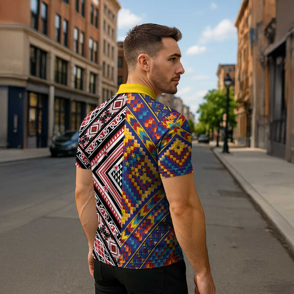 Tuvaluan and New Zealand Culture Zipper Polo Shirt The Art of Kolose and Taniko - Aussie Hoodie