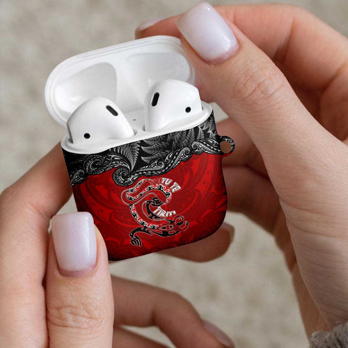 Aotearoa Toitu Te Tiriti AirPods Case Taniwha Tribal Motifs