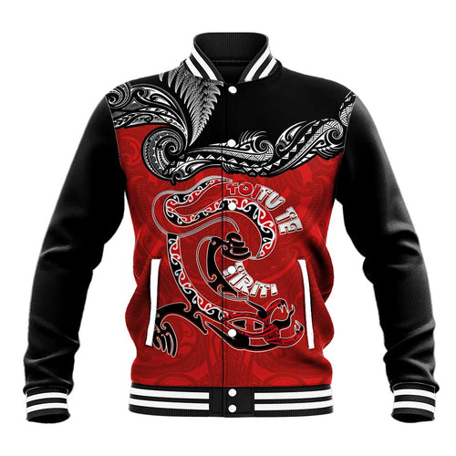 Personalised Aotearoa Toitu Te Tiriti Baseball Jacket Taniwha Tribal Motifs