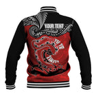 Personalised Aotearoa Toitu Te Tiriti Baseball Jacket Taniwha Tribal Motifs