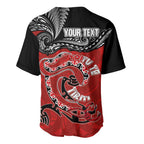 Personalised Aotearoa Toitu Te Tiriti Baseball Jersey Taniwha Tribal Motifs