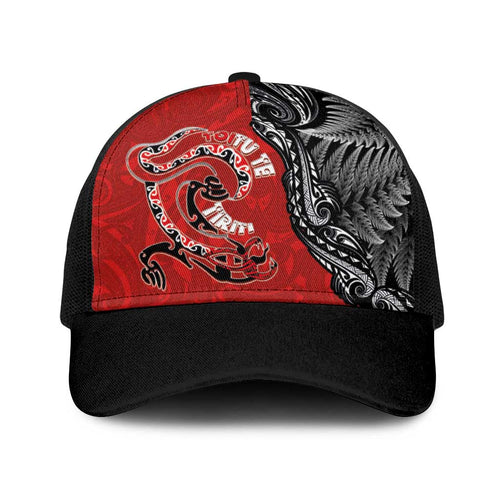 Aotearoa Toitu Te Tiriti Baseball Net Cap Taniwha Tribal Motifs