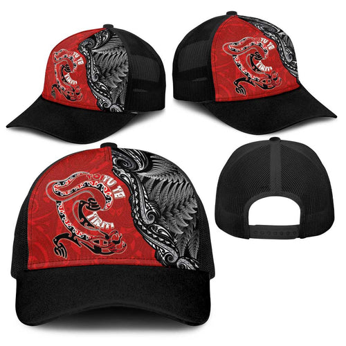 Aotearoa Toitu Te Tiriti Baseball Net Cap Taniwha Tribal Motifs