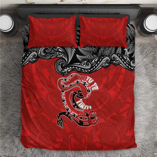 Aotearoa Toitu Te Tiriti Bedding Set Taniwha Tribal Motifs