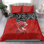 Aotearoa Toitu Te Tiriti Bedding Set Taniwha Tribal Motifs