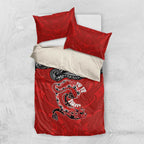 Aotearoa Toitu Te Tiriti Bedding Set Taniwha Tribal Motifs