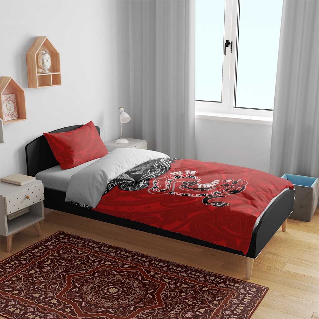 Aotearoa Toitu Te Tiriti Bedding Set Taniwha Tribal Motifs