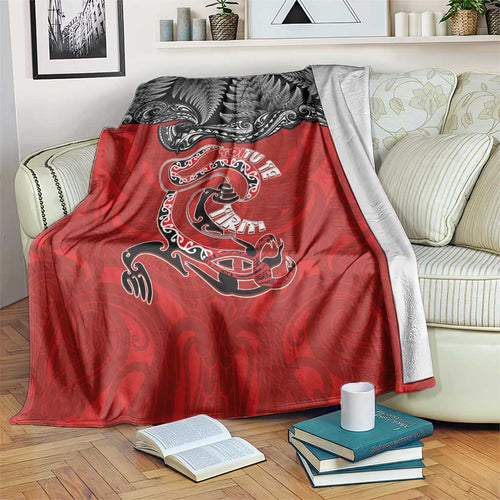 Aotearoa Toitu Te Tiriti Blanket Taniwha Tribal Motifs