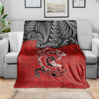 Aotearoa Toitu Te Tiriti Blanket Taniwha Tribal Motifs