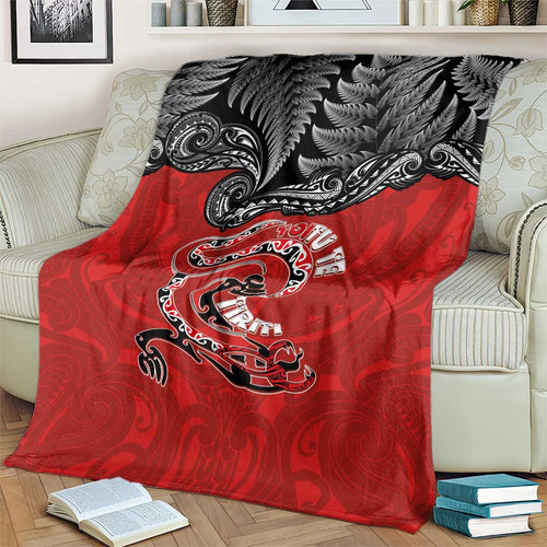 Aotearoa Toitu Te Tiriti Blanket Taniwha Tribal Motifs