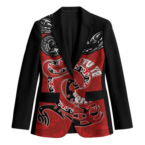 Personalised Aotearoa Toitu Te Tiriti Blazer Taniwha Tribal Motifs