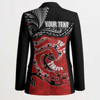 Personalised Aotearoa Toitu Te Tiriti Blazer Taniwha Tribal Motifs