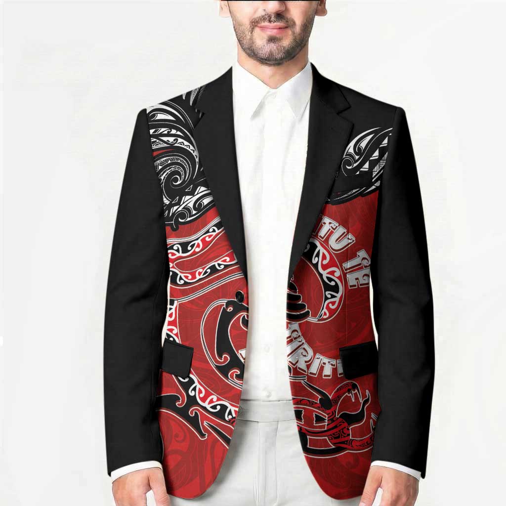 Personalised Aotearoa Toitu Te Tiriti Blazer Taniwha Tribal Motifs