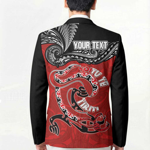 Personalised Aotearoa Toitu Te Tiriti Blazer Taniwha Tribal Motifs