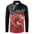 Personalised Aotearoa Toitu Te Tiriti Button Sweatshirt Taniwha Tribal Motifs