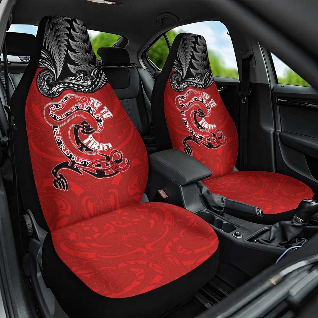 Aotearoa Toitu Te Tiriti Car Seat Cover Taniwha Tribal Motifs