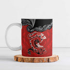 Aotearoa Toitu Te Tiriti Ceramic Mug Taniwha Tribal Motifs