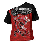 Personalised Aotearoa Toitu Te Tiriti Cross Shoulder Shirt Taniwha Tribal Motifs