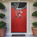 Personalised Aotearoa Toitu Te Tiriti Door Cover Taniwha Tribal Motifs