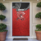 Personalised Aotearoa Toitu Te Tiriti Door Cover Taniwha Tribal Motifs