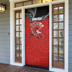 Personalised Aotearoa Toitu Te Tiriti Door Cover Taniwha Tribal Motifs
