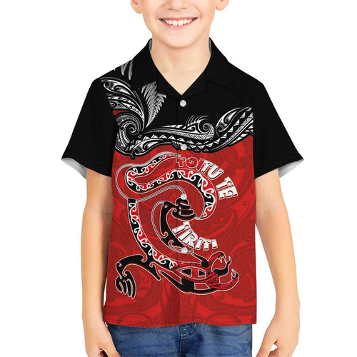Personalised Aotearoa Toitu Te Tiriti Family Matching Long Sleeve Bodycon Dress and Hawaiian Shirt Taniwha Tribal Motifs