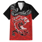 Personalised Aotearoa Toitu Te Tiriti Family Matching Off Shoulder Maxi Dress and Hawaiian Shirt Taniwha Tribal Motifs