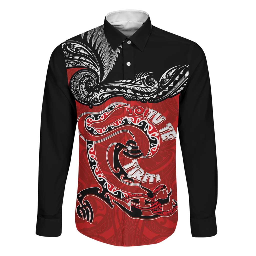 Personalised Aotearoa Toitu Te Tiriti Family Matching Off Shoulder Short Dress and Hawaiian Shirt Taniwha Tribal Motifs