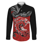 Personalised Aotearoa Toitu Te Tiriti Family Matching Off Shoulder Short Dress and Hawaiian Shirt Taniwha Tribal Motifs