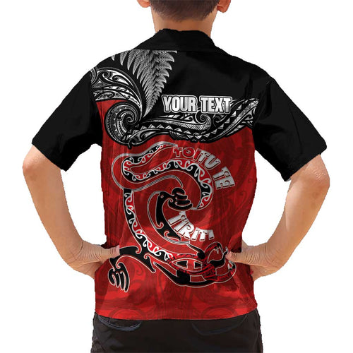 Personalised Aotearoa Toitu Te Tiriti Family Matching Tank Maxi Dress and Hawaiian Shirt Taniwha Tribal Motifs