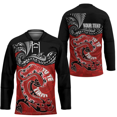 Personalised Aotearoa Toitu Te Tiriti Hockey Jersey Taniwha Tribal Motifs