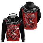 Personalised Aotearoa Toitu Te Tiriti Hoodie Taniwha Tribal Motifs