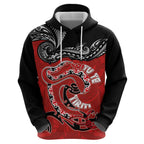 Personalised Aotearoa Toitu Te Tiriti Hoodie Taniwha Tribal Motifs