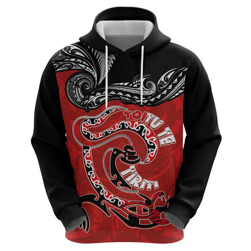 Personalised Aotearoa Toitu Te Tiriti Hoodie Taniwha Tribal Motifs